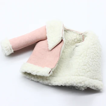 1 STK Pink Uld Frakke Dukke Tøj Med Bælte for 1/3 18 tommer Pige Dukke, Som passer til 43cm baby dukker Tilbehør