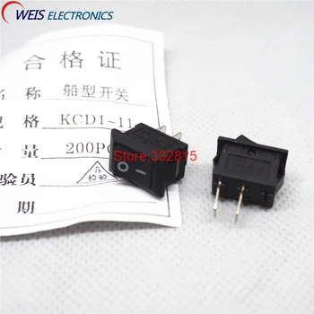 100PCS KCD1-101 117S 10x15mm Mini rocker switch Sort 250V/3A 2PIN I/O knap kameraet skifter Gratis fragt D.