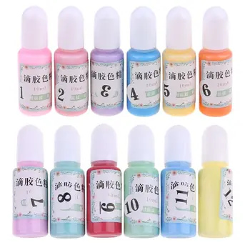 12 Flasker Væske Macaron Candy Farve Harpiks Pigment Farve Harpiks DIY Smykker at Gøre værktøjskasse UV-Resin Silikone Forme Smykker Værktøjer