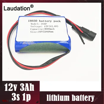12V Batteri med oplader 3000mAh/3Ah 12,6 V 18650 Genopladeligt li-ion Batteri til CCTV /Kamera /Bærbare Oplader/Belysning/LED-varm