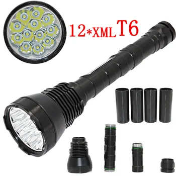 13000LM 12x XML T6 Taktisk LED Lommelygte Torch-Lampe lanterne Til Politiet selvforsvar Nødsituation lys Camping efterforskning