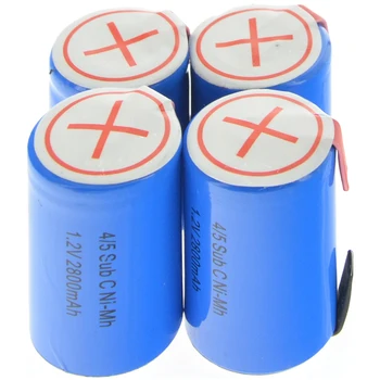 2/4/8/12/16/20pcs 4/5 SubC Sub C 2800mAh 1,2 V Ni-Mh Genopladeligt Batteri Blå felt med Tab -