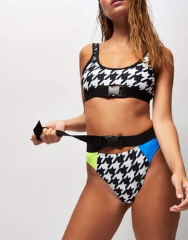 2019 2STK Kvinder Bandage Bikini Sæt Almindelig Push-Up Brasilianske Badetøj Badetøj Høj Talje Badedragt Kvindelige Svømning Biquini