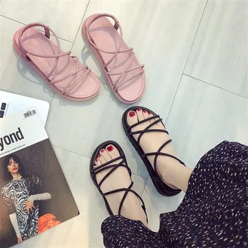2019 Sommer Sandaler Kvinder flade Sko peep-toe sandalias Romerske sandaler kvinde casual sko Damer Klip-Klappere Fodtøj