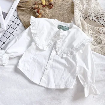 2020 foråret Efteråret Nye Ankomst Piger Mode 2 Stykker, der Passer Flæsekanter Hvide Skjorter Søde Top+plaid Nederdel Kids Tøj Pige Sæt