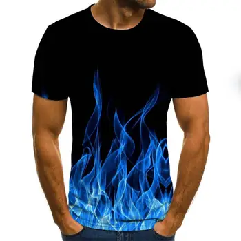 2020 Nye Chromati Flammende tshirt Mænd 3d-t-shirt 3d-t-shirt Sort t-stykkerne, Casual Top Animationsfilm Camiseta Streatwear kortærmet Tshirt