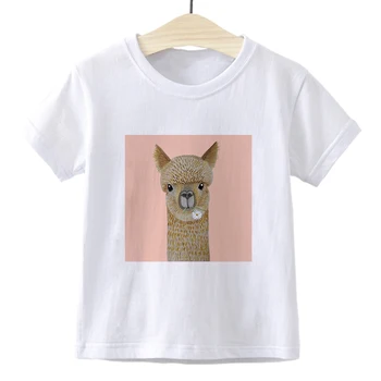 2020 Nye Dyr Alpaca Udskrive Tegneserie Tøj til Børn T-shirt til Piger og Drenge Korte T-shirt til Sommeren Toppe, Mode Kids T-shirts