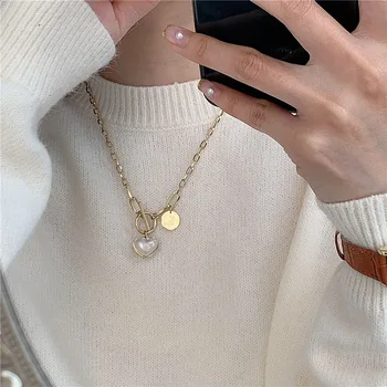 2020 Nye Koreanske Mode Temperament Alsidig Halskæde Pearl Elsker Sweater Kæde Lang Halskæde Kvindelige Smykker