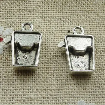 240 stykker tibetansk sølv Floss charms 16x12mm #340