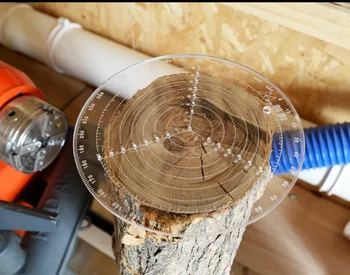 360 graders vinkel runde center line skriver træ fastslået, tømrer runde hjerte hersker layout måle træbearbejdning DIY værktøj