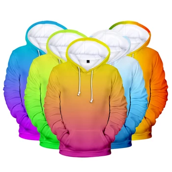 3D-Hættetrøjer Mænd, Sweatshirts Brugerdefinerede Farverige Gradient Hætteklædte Mænd er Solid Farve Hætteklædte Dreng/Piger Polluver Lilla Hætte Coats 4XL