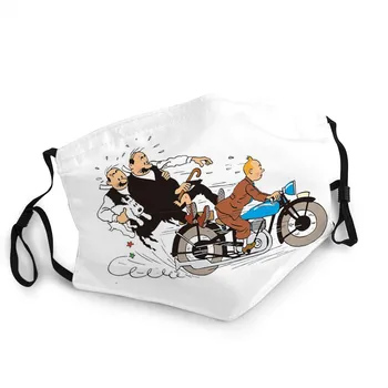 3D-Print Ikke Disponibel Anti Tåge Og Støvtæt Genanvendelige Maske For Mænd Og Kvinder i The Adventures Of Tintin Motercycle Mascaraer