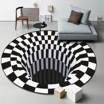 3D visuel crystal velvet trykt tæppe hjem stue hallucination runde sted, soveværelse, kontor tæppe tæppe