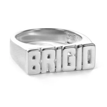 3UMeter Sterling Sølv Udskæring Brugerdefinerede Ringe Personlighed Tilpasset Navn Ring Kvindelige INS Cool Stil Julegave Brev Ring