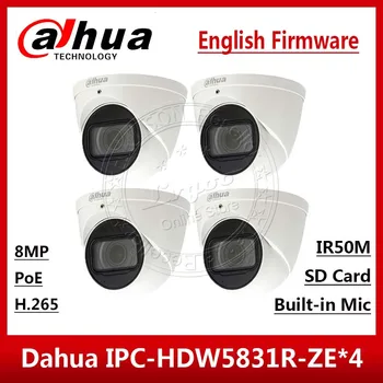 4STK/masse Dahua IPC-HDW5831R-ZE 4K 8MP POE SD Indbygget Mic 2.7 mm ~12mm motoriserede Linse IR50m IP67 Sikkerhed Kamera IPC-HDW5231R-ZE