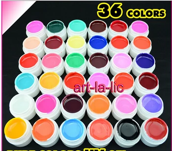 8ML Blandet 36 Potter Farver Dække UV Gel Nail Art Tips Udvidelse DIY Builder, Manicure, Udsmykning, Tilbehør Til Kvinder, Dame, Pige