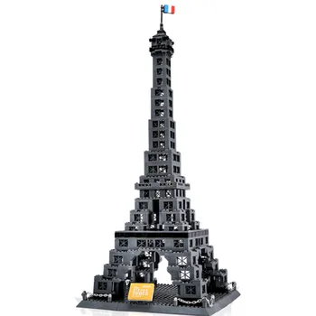 978pcs Berømte Arkitektur, Eiffel Tower I Paris byggesten Mursten Toy 8015