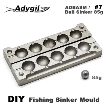 Adygil DIY Fiskeri Bolden Loddet Mould ADBASM/#7 Bold Loddet 85g 6 Huller