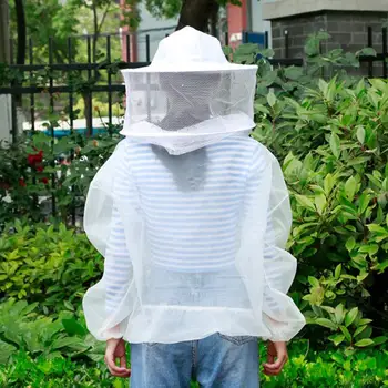 At Holde Biavler Udstyr Professionel Biavl Beskyttende Kappe, Der Passer Med Aftagelig Slør Hood Bee Ihændehavere Af Forbrugsstoffer Hvid