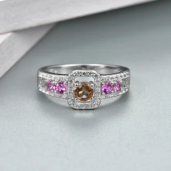 ATTAGEMS 925 Sterling Sølv Ringe for Kvinder Små Runde Cut Skabt Zultanite Dejlig Romantisk Ring til Fødselsdag Gaver Kvalitet