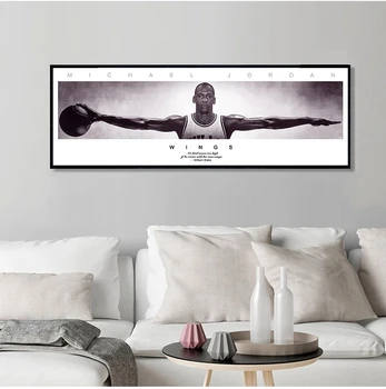 Basketball Stjerne Michael Jordan Plakat Stjernede MVP Væg Kunst, Lærred Billeder Stue Studere Maleri Hjem Dekoration Vægmalerier