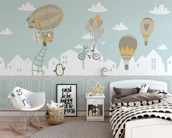 Beibehang Tilpasset øko tapeter home decor tapet på moderne minimalistisk hus luftballon børn værelses baggrund