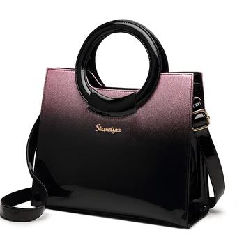 Berømte mærke luksus håndtasker designer kvalitet patent leather messenger taske simpel kasse skulder håndtaske damer kontor arbejde totes