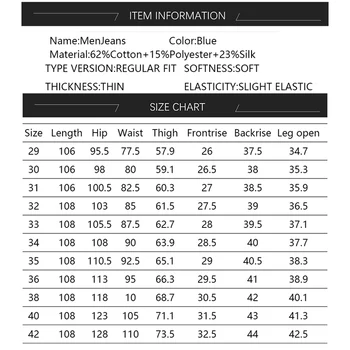 BROWON 2020 Sommeren Mærke for Mænd Jeans Tyndt silkestof Mid Lige Regelmæssig Fuld Længde Arbejde Bukser Stor Størrelse 29-42