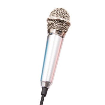 Bærbare 3.5 Stereo Mikrofon KTV Karaoke Mikrofon Mini til Smartphone, Bærbar Desktop Håndholdt Lyd Mikrofon Kabel