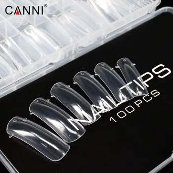 CANNI 100pcs/box udvide soak off led-builder nail gel akryl nailart crystal nail gel 10 størrelsen hurtig falske nail tips