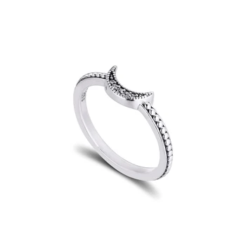 CKK Sølv 925 Smykker Halvmåne, Beaded Ring For Kvinder Mode Gave Sterling Sølv, Originale Ring