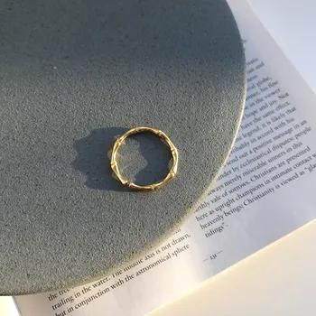 Ckysee Enkel 925 Sterling Sølv Ringe I Høj Kvalitet Golden Bamboo Design Ringe Til Kvinder, Oprindelige Fine Smykker, Charms Alle-Match