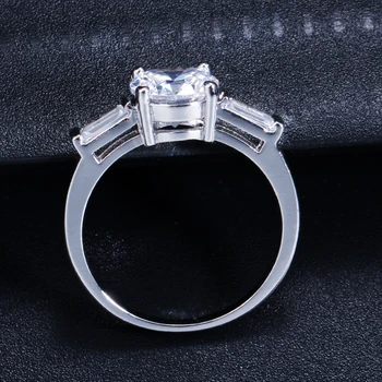 CWWZircons Unikke Hvide Guld Farve Stor Carat Hvide Cubic Zirconia Runde Halo Engagement Ring for Kvinder Bryllup Band Smykker R076