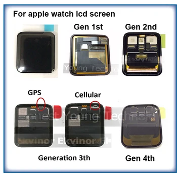 Ekvinor LCD-Touch Screen Digitizer Assembly Passer Til Apple-ur Serie 1 2 3 4 38mm 40mm 42mm 44mm LCD-Skærm