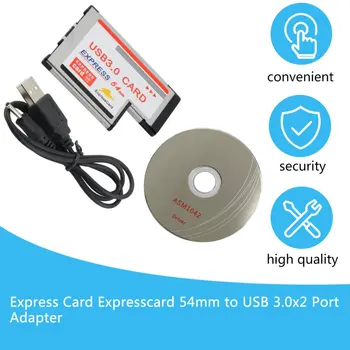 Engros-1stk Sølv Farve 54mm Hurtig USB 3.0 PCMCIA-2 Havne-Kort Adapter overførselshastighed på op til 5 gbps Drop Shipping