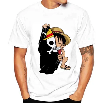 Et Stykke Mænd T-Shirt Japansk Anime Camisetas Hombre Ruffy Harajuku Tøj Streetwear Hipster Unisex Kortærmet T-Shirt