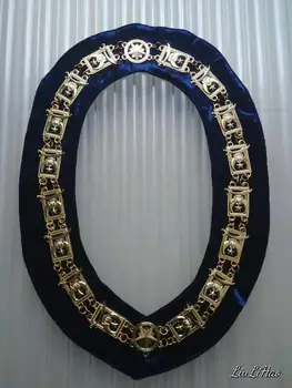 Et Sæt Udviklede Sig Til En Royal Arch Tegn Master Collar Brugerdefineret Masonic Lodge Blå Officielle Frimurer Master Mason Guld Metal Kæde Krave