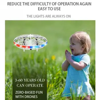 Flyv Helikopter Fjernbetjening Fly Legetøj Med LED Lys Hånd Kontrolleret Infrarøde Sensorer Navigere Børn, der Leger