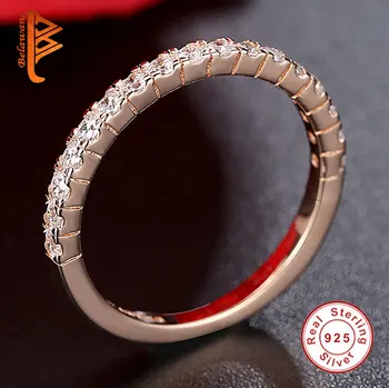 Forlovelsesringe For Kvinder Ringe Sterling Sølv 925 Rosa Guld Farve, Krystaller, Smykker Valentine ' s Day Gave