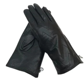 Handsker 2020 ny stil damer fåreskind sort læder handsker fashion vinter varme smuk gratis forsendelse i ægte læder drivin