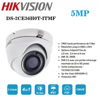 Hikvision 5MP Kamera DS-2CE56H0T-ITMF Indendørs / Udendørs 4 i 1 CVI / TVI / AHD / CVBS Infrarød night vision kamera 20m