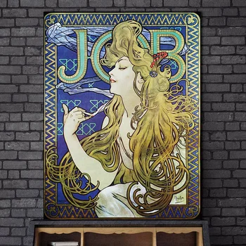 Job Cigaretter af Alphonse Mucha Lærred Kunst Plakater Og Prints Art Nouveau Lærred Malerier på Væggen Art Pictures Home Decor