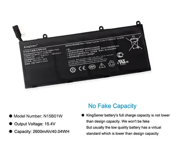Kingsener N15B01W Laptop Batteri Til Xiaomi Mi Ruby 15.6 tommer Timi TM1703 TM1802-ANNONCE/N/C 15.4 V 2600mAh 40.04 WH