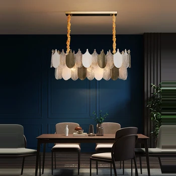 LED Postmoderne Rustfrit Stål Art Deco-Design-Lysekrone med Glans Suspension Armatur Lampen Til stuen