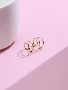 LEKANI 925 Sterling Sølv Clips Øreringe Til Kvinder Guld Øreringe Kvindelige Jubilæum Minimalistisk Mode Smykker Anbefale til Salg