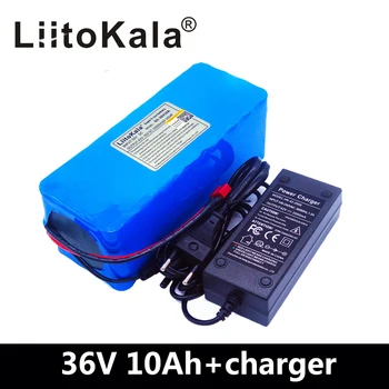 LiitoKala Nye 36v 10ah lithium batteri 18650 li-ion-42V 10000mAh 10s4p stor kapacitet bms el-cykel oplader 2ah
