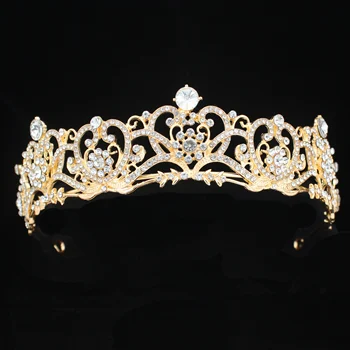 Luksuriøse Brude Tiara Crown Princess Bride Crystal Diadem For Kvinder Prom Hår Pynt Bryllup Brude Hoved Smykker Tilbehør