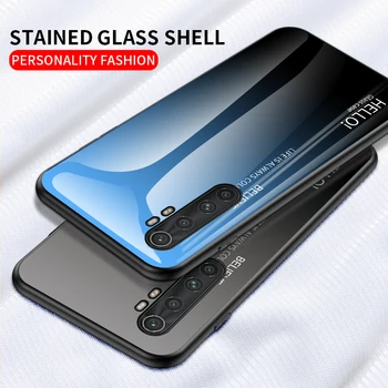 Luksus For Xiaomi Mi Note 10 Lite Sag Hærdet Glas Gradient Bløde Bumper Cover Til Xiomi Xiaomi Mi Note 10 Lite Telefonen Sag