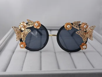 MINCL/fashion damer solbriller til kvinder kat overdimensionerede butterfly solbriller kvinder mode briller luksus party sort LXL