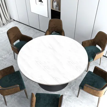 Moderne minimalistisk restaurant rund dug i sort marmor bord cover til spisebord 13colors gratis fragt